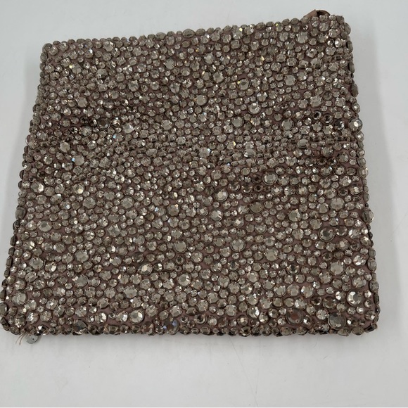 Banana Republic Taupe Beaded Foldable Clutch Bag - 9 3/4”W X 4 1/2”H (Folded) - Picture 5 of 9